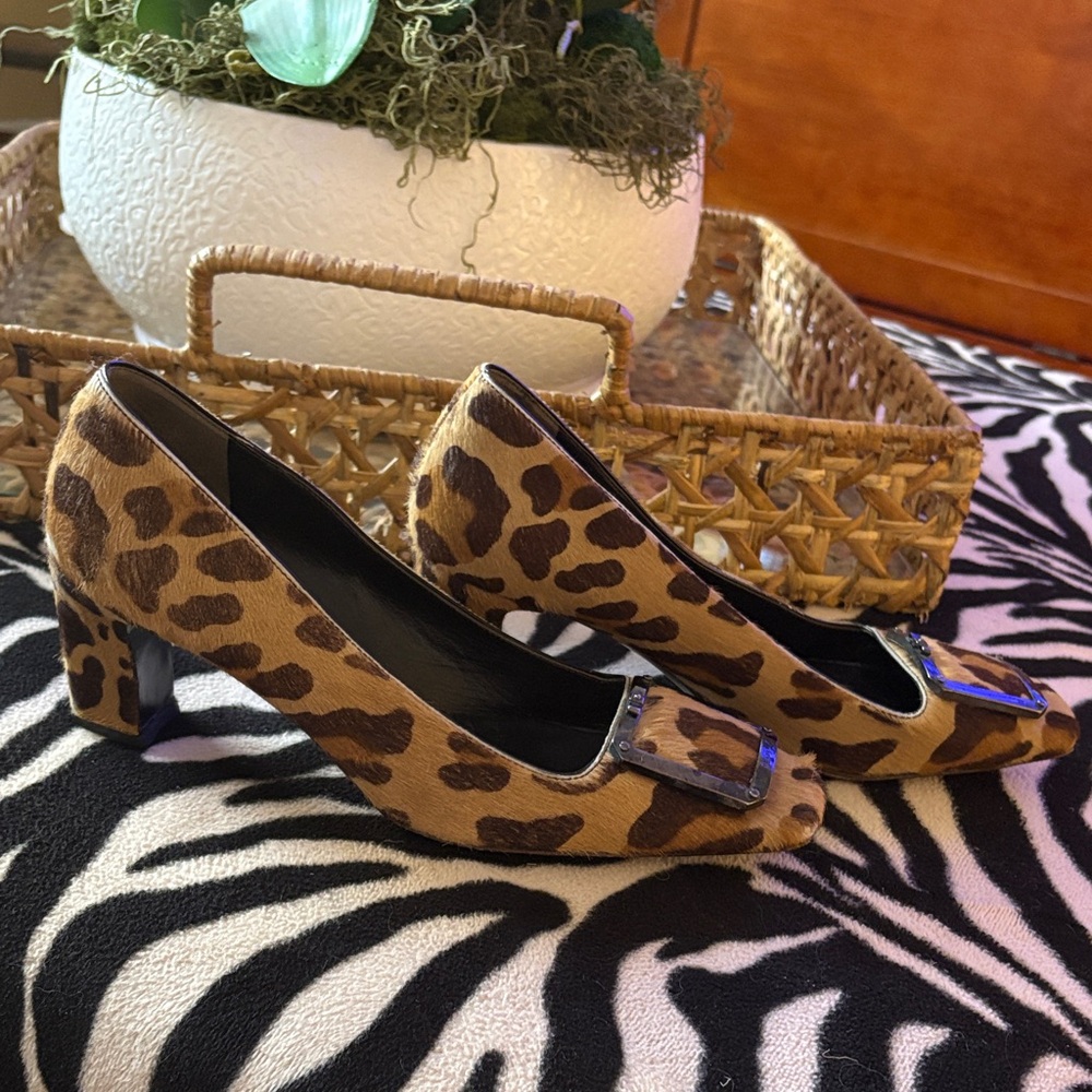 Prada Leopard Print Heels with Buckle - Picture 3 of 5
